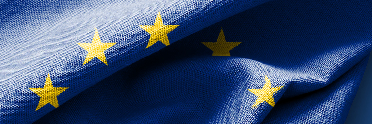 Flag of Europe on blue background