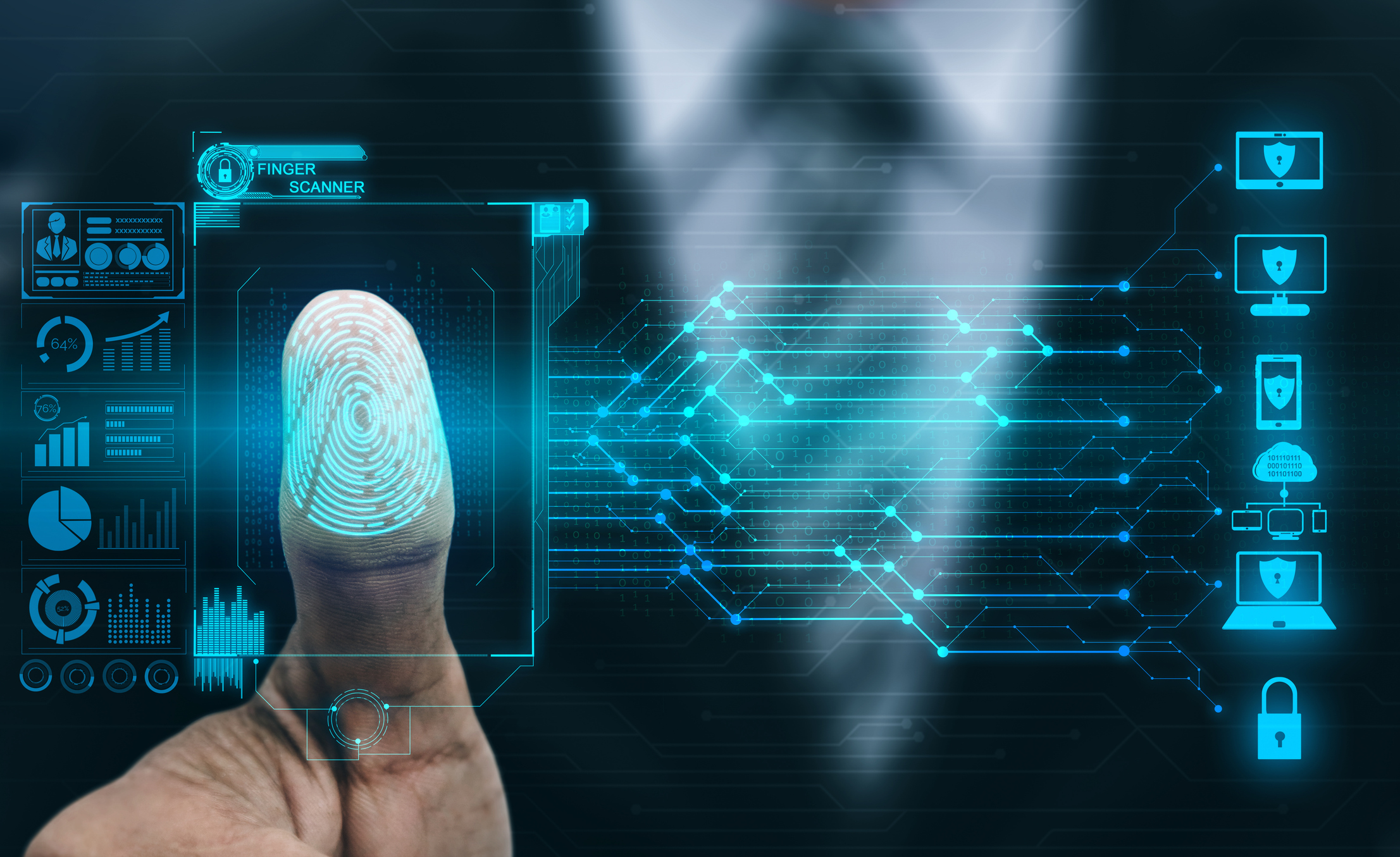 Fingerprint Biometric Digital Scan Technology.