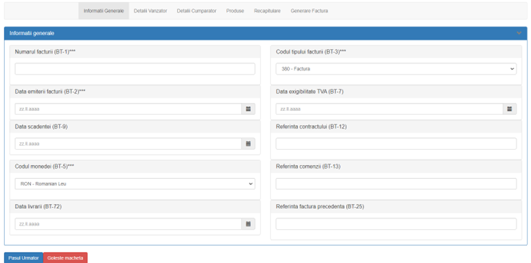 ANAF form for reporting data manually