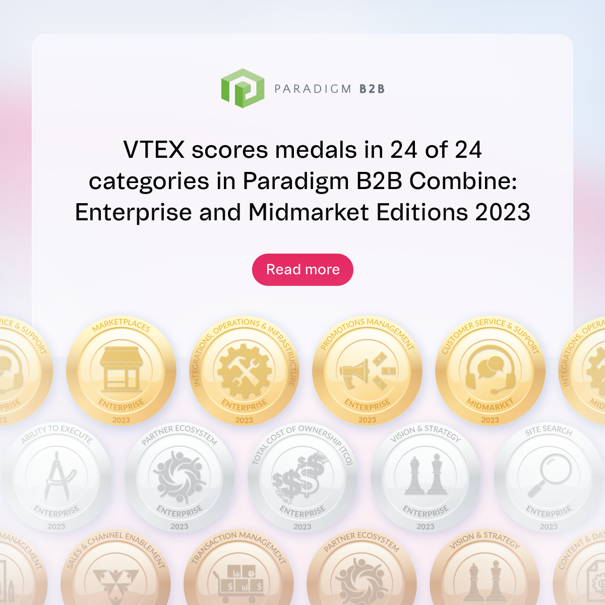VTEX Awarded Medals in All 24 Categories for the 2023 Paradigm B2B Combine for Digital Commerce Solutions: Enterprise and Midmarket Editions