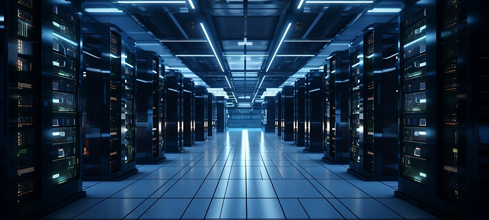 Data Center with Servers. Modern, High Quality Resolution, 4K, S