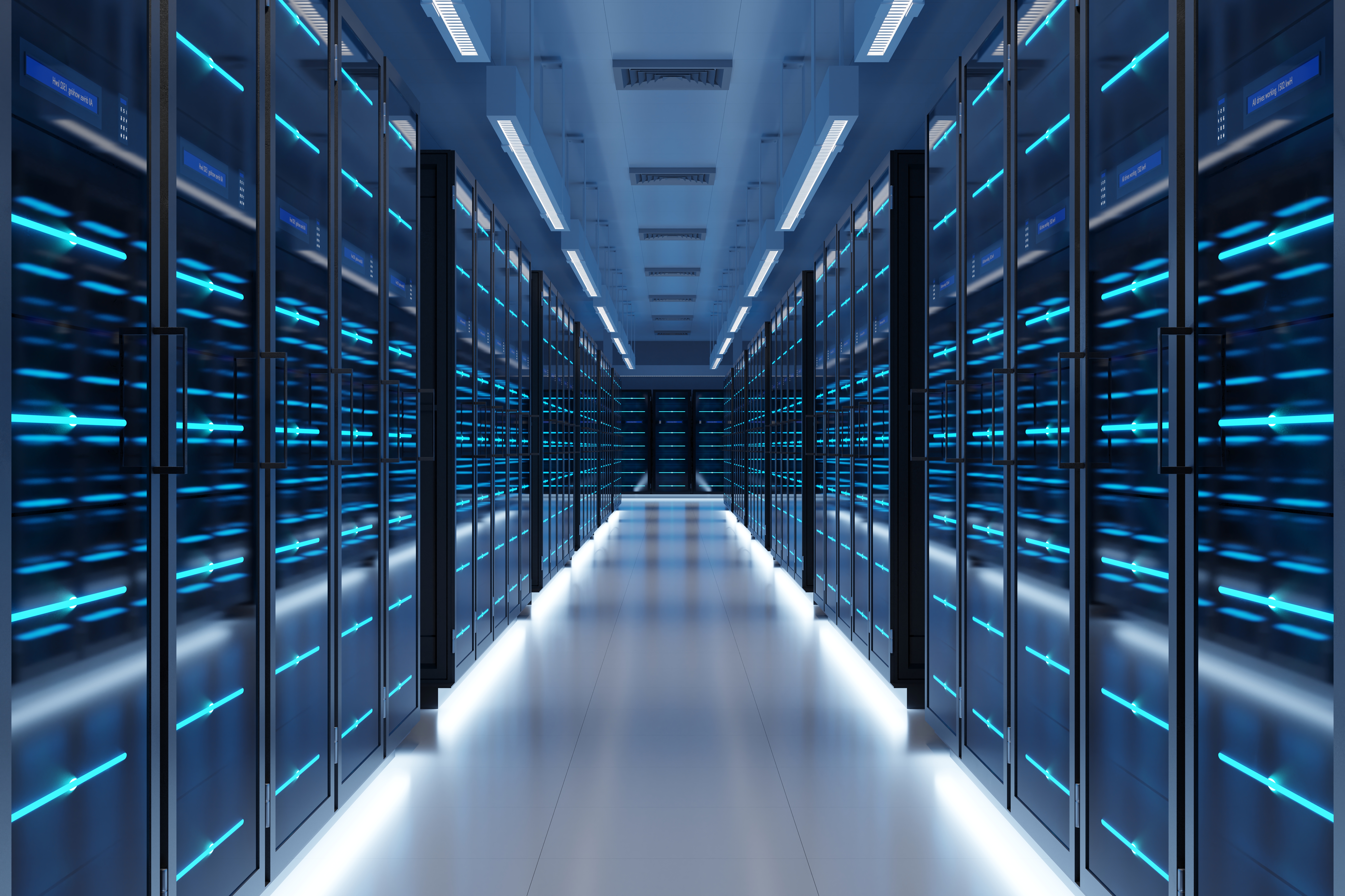 Server room with big data