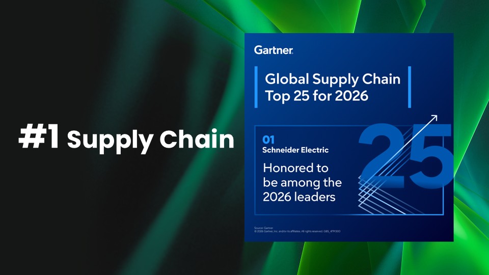 Schneider Electric ranks #1 in the 2026 Gartner® Top 25 Supply Chain for the fourth consecutive year